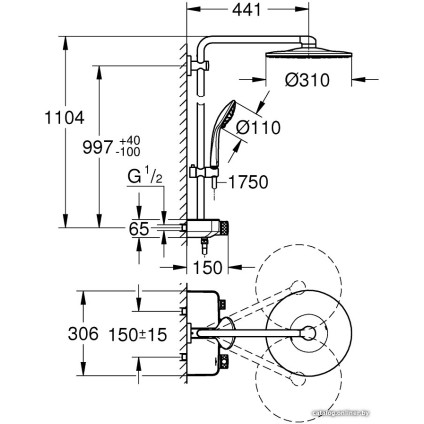 Душевая система  Grohe Euphoria SmartControl System 310 Duo 26507LS0 (белая луна/хром)