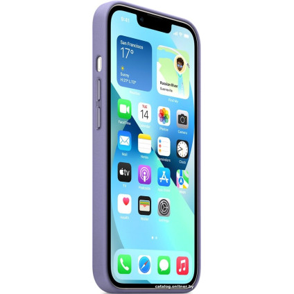 Чехол для телефона Apple MagSafe Leather Case для iPhone 13 (сиреневая глициния)