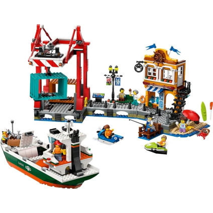 Конструктор LEGO City 60422 Морской порт с грузовым судном