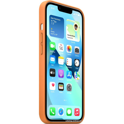 Чехол для телефона Apple MagSafe Leather Case для iPhone 13 (золотистая охра)