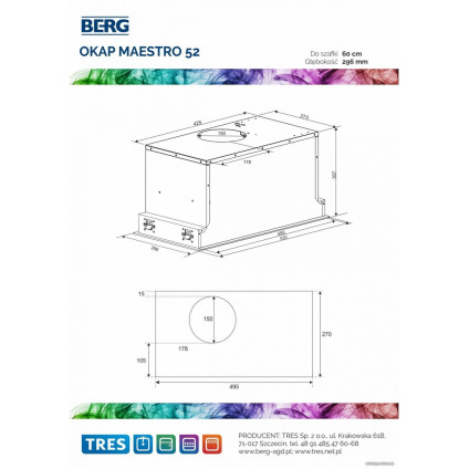 Кухонная вытяжка Berg Maestro 52 WH