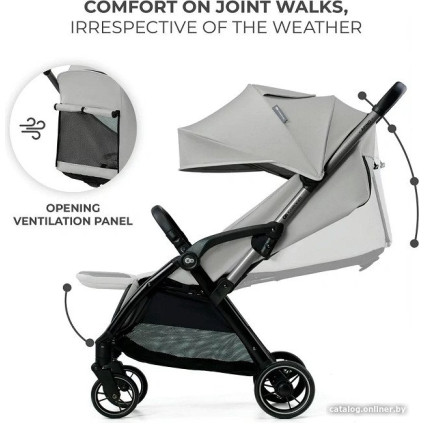 Коляска прогулочная «книга» KinderKraft Apino (серый)