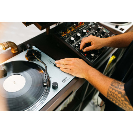 Виниловый проигрыватель Lenco L-3809 (металлик)