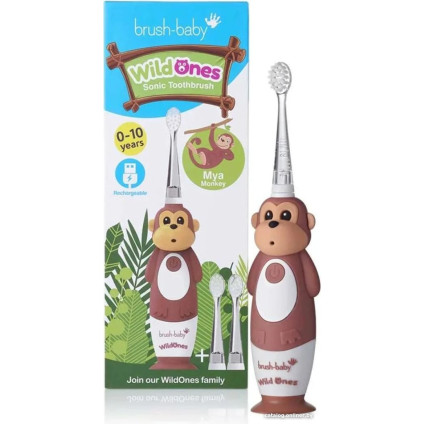 Электрическая зубная щетка Brush-Baby WildOnes Monkey