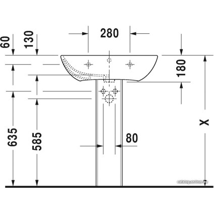 Умывальник Duravit ME by Starck 65x49 [2335650000]