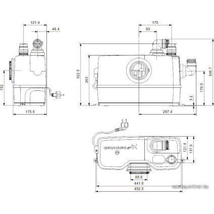 Канализационная установка Grundfos Sololift2 WC-1