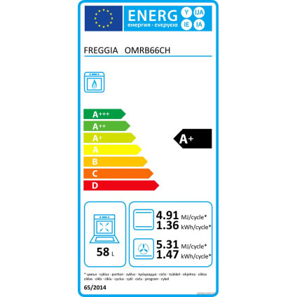 Газовый духовой шкаф Freggia OMRB66CH