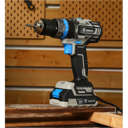 Ударная дрель-шуруповерт Deko DKBL20ID02-S1 (с 1-им АКБ)