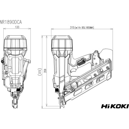 Гвоздезабиватель Hikoki NR1890DCAWQZ (с 2-мя АКБ, кейс)