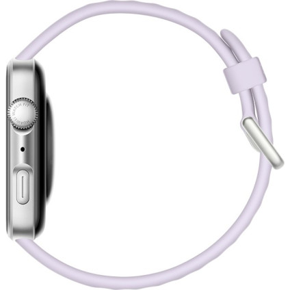 Умные часы Huawei Watch FIT 4 (серебристый, с сиреневым силиконовым ремешком, международная версия)