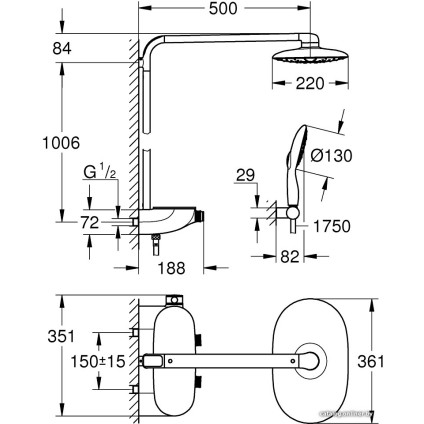 Душевая система  Grohe Rainshower System SmartControl 360 Mono 26361000 (хром)
