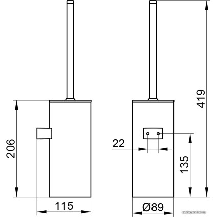 Ершик для унитаза Keuco Moll 12769010100 (хром/белый)