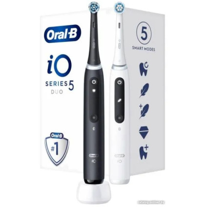 Электрическая зубная щетка Oral-B iO 5 Duo (черный/белый)