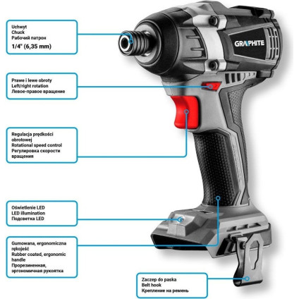 Винтоверт GRAPHITE 58G024 (без АКБ)