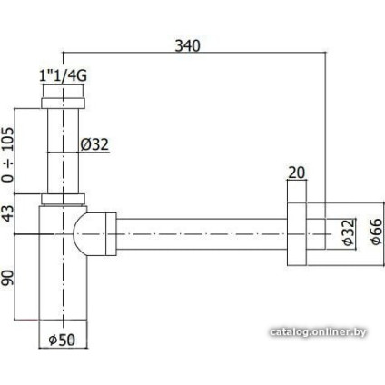 Сифон Paffoni Light ZACC240CR