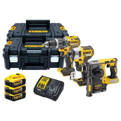 DeWalt DCK368P3T (шуруповерт, винтоверт, перфоратор, 3 АКБ, кейс)