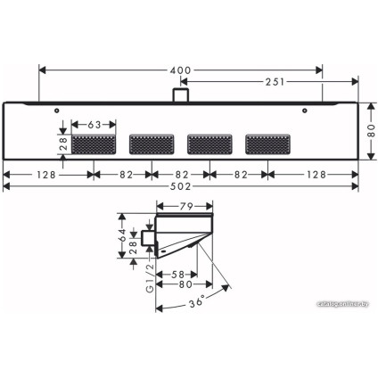 Боковая форсунка Hansgrohe Rainfinity 500 1jet 26243000