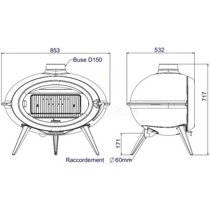 Свободностоящая печь-камин Invicta Brio 6481-44