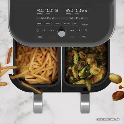 Аэрогриль (аэрофритюрница) Instant Vortex Plus Dual (серебристый/черный)