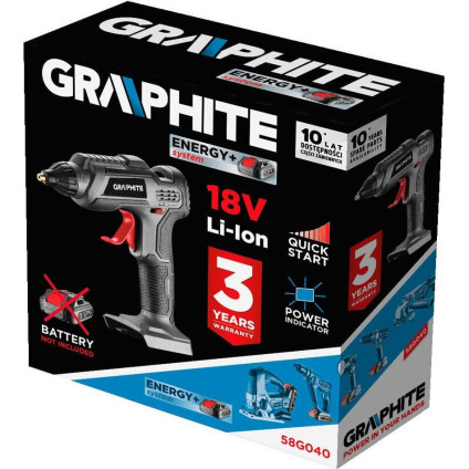 Термоклеевой пистолет GRAPHITE 58G040 (без АКБ)