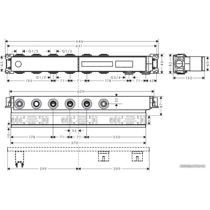 Скрытый механизм Hansgrohe RainSelect 15312180