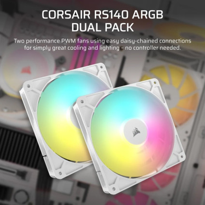 Комплект вентиляторов для корпуса Corsair RS140 PWM ARGB Dual Pack CO-9050187-WW