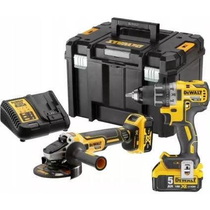 DeWalt DCK2020P2T (шуруповерт, УШМ, кейс)