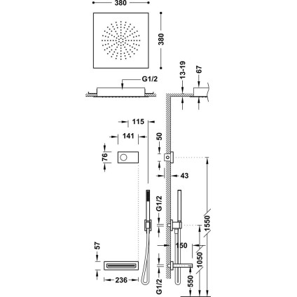 Душевая система  Tres Shower Technology 09288315Nm