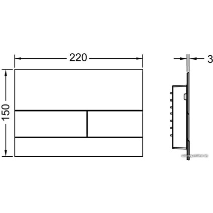 Панель смыва Tece Square II 9240831 (хром глянцевый)