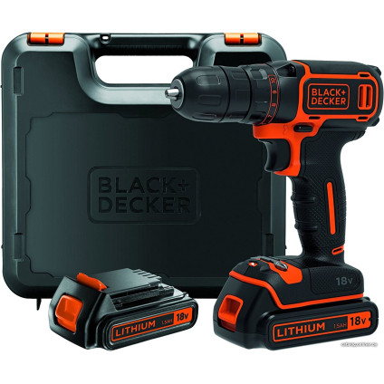 Дрель-шуруповерт Black & Decker BDCDC18KB (с 2-мя АКБ и кейсом)