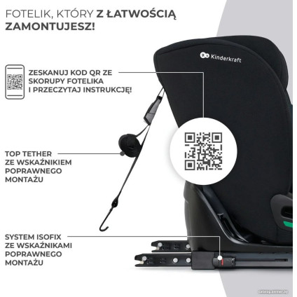 Детское автокресло KinderKraft Oneto3 i-Size (черный)