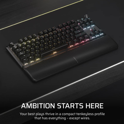 Клавиатура Corsair K70 Core TKL Wireless RGB (черный, Corsair MLX Red V2, нет кириллицы)