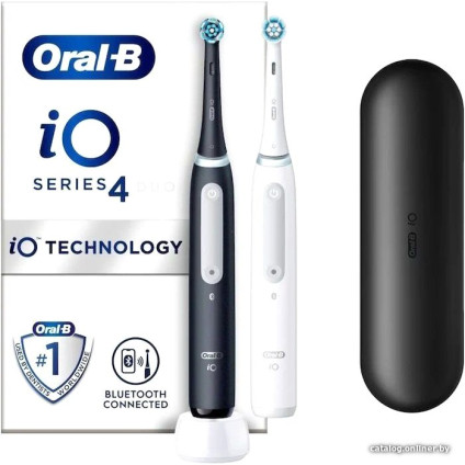 Комплект зубных щеток Oral-B iO Series 4 Duo (черный/белый)