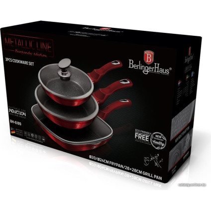 Набор сковород Berlinger Haus Burgundy Metallic Line BH-6189