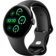 Умные часы Google Pixel Watch 3 41 мм (черный матовый/обсидиан, спортивный силиконовый ремешок)