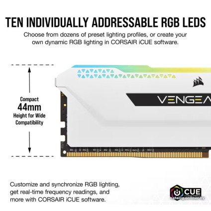 Оперативная память Corsair Vengeance RGB PRO SL 2x8ГБ DDR4 3200 МГц CMH16GX4M2E3200C16W