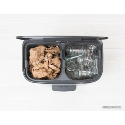 Система сортировки мусора Brabantia Bo Pedal Bin 2 x 30 л (черный матовый)