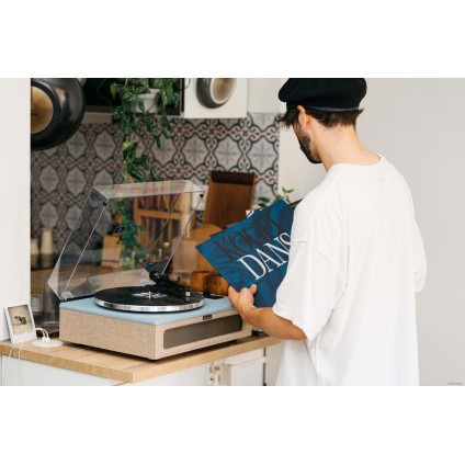 Виниловый проигрыватель Lenco LS-440 (серый/голубой)