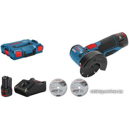 Угловая шлифмашина Bosch GWS 12V-76 Professional 06019F200B (с 2-мя АКБ, 3.0 Ah, кейс)