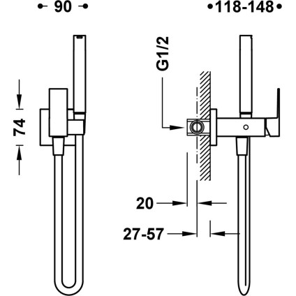Гигиенический душ Tres Cuadro 00612301Ac