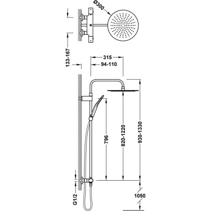 Душевая система  Tres Loft 19038705NM