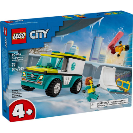 Конструктор LEGO City 60403 Скорая помощь и сноубордист