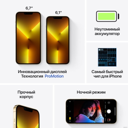 Телефон Apple iPhone 13 Pro Max 128GB (золотой)