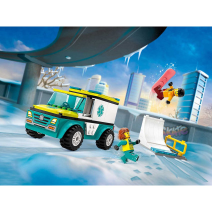Конструктор LEGO City 60403 Скорая помощь и сноубордист