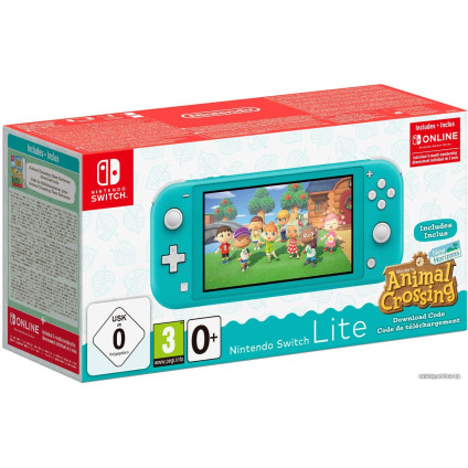 Игровая приставка Nintendo Switch Lite (бирюзовый + Animal Crossing: New Horizons)