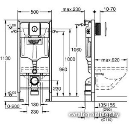 Инсталляция для унитаза Grohe Rapid SL [38813001]