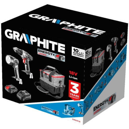 GRAPHITE 58G016 (шуруповерт, фонарь, 1 АКБ, сумка)