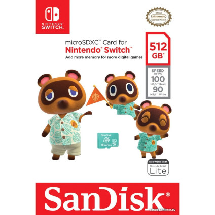 Карта памяти SanDisk Nintendo Switch Licensed Card Animal Crossing Edition microSDXC 512GB SDSQXAO-512G-GNCZN