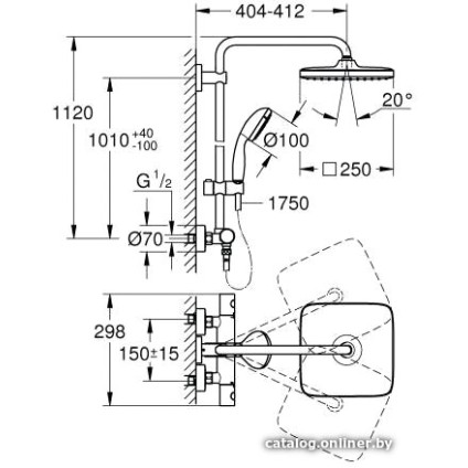 Душевая система  Grohe QuickFix Vitalio Start 250 CUBE 26697000