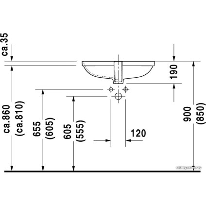 Умывальник Duravit D-Code 58x45.5 [0338560000]
